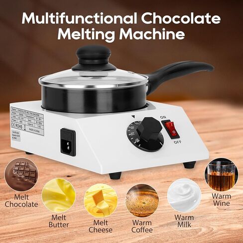 آلة صهر الشوكولاتة، تسخين كهربائي، آلة تقسية الشوكولاتة، وعاء ذوبان سريع وحتى ذوبان مثالي للشوكولاتة والحلوى والزبدة لصنع نبيذ حليب القهوة الدافئ (مفرد) in Kuwait