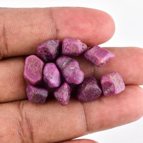 أحجار كريمة ياقوتية خام طبيعية 50 قيراط، خام لصنع المجوهرات، الحرف اليدوية، بلورات شقرا العلاجية، أحجار بالجملة فضفاضة، أحجار كريمة وبلورات، مجموعة كبيرة، حجر بخت شهر يوليو، حجر الحب in Kuwait