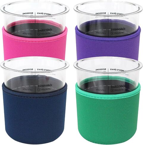 Reusable Ice Cream Sleeve, 4 Pcs Neoprene Insulated Sleeves for Ninja Creami Pints, Compatible with NC301 NC300 NC299AMZ Series Ice Cream Maker Containers, Only Sleeve(Colorful,16oz) in Saudi Arabia