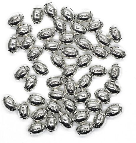 MANYC 50Pcs Baseball Beads 10mm Alloy Beads for Jewelry Making Softball Beads Sports Beads for Baseball Craft Supplies Alloy Beads for DIY Making (Softball Style) (50PCS Baseball Beads) in Saudi Arabia