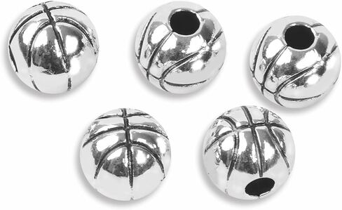 MANYC 50Pcs Baseball Beads 10mm Alloy Beads for Jewelry Making Softball Beads Sports Beads for Baseball Craft Supplies Alloy Beads for DIY Making (Softball Style) (50PCS Baseball Beads) in Saudi Arabia