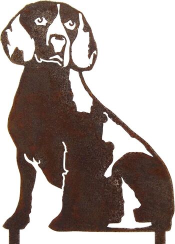 Corten Steel Beagle Dog Silhouette Yard Stake (Large) in Saudi Arabia