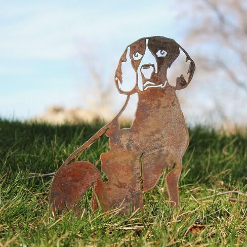 Corten Steel Beagle Dog Silhouette Yard Stake (Large) in Saudi Arabia