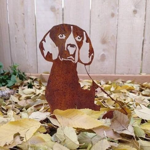 Corten Steel Beagle Dog Silhouette Yard Stake (Large) in Saudi Arabia