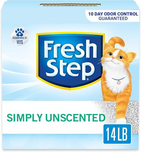 Fresh Step Clumping Cat Litter, Unscented, Long Lasting Odor Control Kitty Litter with Activated Charcoal, 14 lb in Saudi Arabia