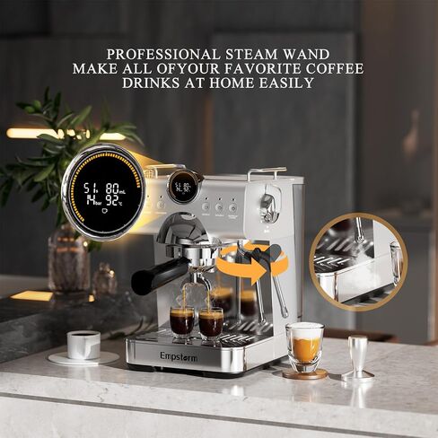 Espresso Machine With Cold Brew, 20 Bar Hot and Cold Espresso Maker with Milk Frother Steam Wand, Easy to Use & Clean, Hot and Cold Coffee Machine for Home, Office and RV in Saudi Arabia