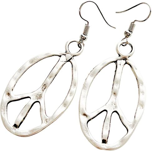 Peace sign earrings peace symbol charm earrings silver in Saudi Arabia
