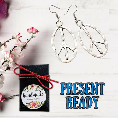 Peace sign earrings peace symbol charm earrings silver in Saudi Arabia
