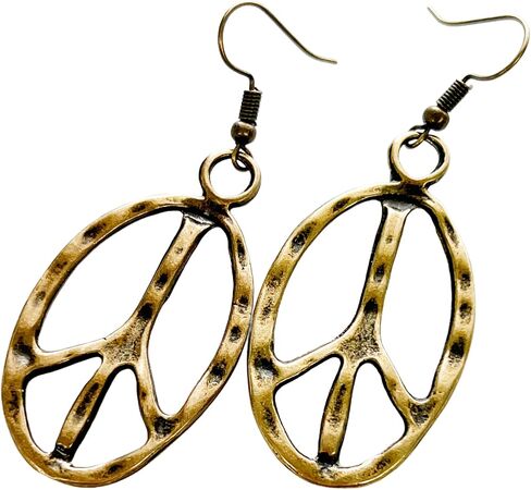 Peace sign earrings peace symbol charm earrings silver in Saudi Arabia