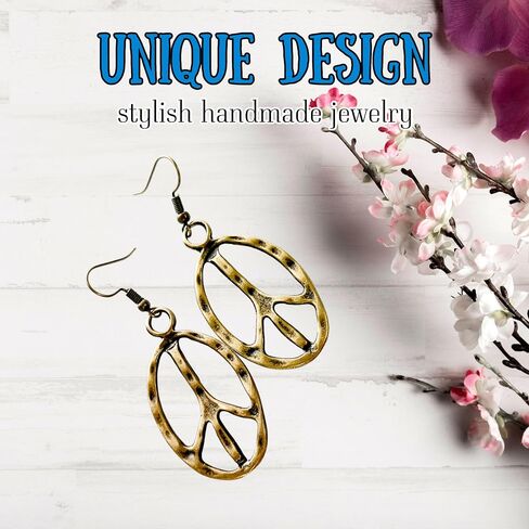 Peace sign earrings peace symbol charm earrings silver in Saudi Arabia