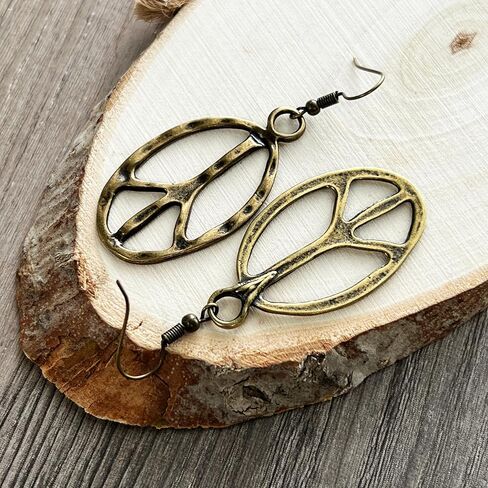 Peace sign earrings peace symbol charm earrings silver in Saudi Arabia