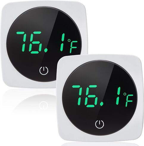 قطعتان من ميزان حرارة حوض السمك الرقمي، ميزان حرارة خزان الأسماك، شاشة LED دقيقة، لاصقة لخزان درجة حرارة حوض السمك، قياس درجة حرارة الماء للأسماك أو القنفذ البحري أو السلحفاة أو المائية in Kuwait