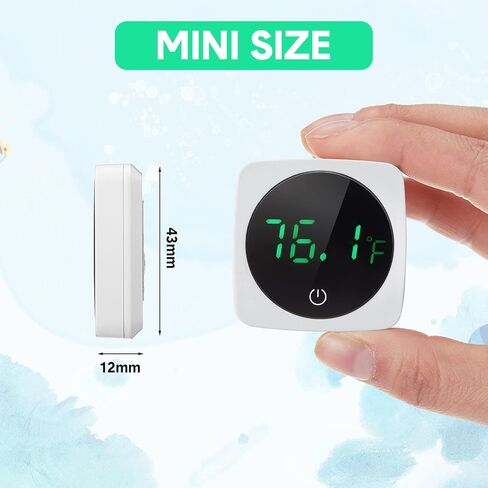 قطعتان من ميزان حرارة حوض السمك الرقمي، ميزان حرارة خزان الأسماك، شاشة LED دقيقة، لاصقة لخزان درجة حرارة حوض السمك، قياس درجة حرارة الماء للأسماك أو القنفذ البحري أو السلحفاة أو المائية in Kuwait