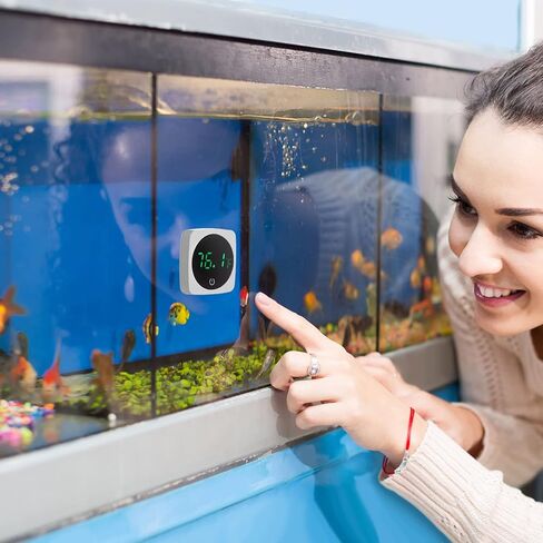 قطعتان من ميزان حرارة حوض السمك الرقمي، ميزان حرارة خزان الأسماك، شاشة LED دقيقة، لاصقة لخزان درجة حرارة حوض السمك، قياس درجة حرارة الماء للأسماك أو القنفذ البحري أو السلحفاة أو المائية in Kuwait