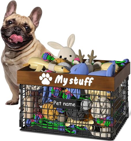 Dog Toy Basket Toy Box, Metal Basket for Dog Toys, Chew-Proof Dog Food Toy Storage Container, Toy Chest, Toy Box for Living Room Area, Dog Toys Box, Dog Toy Bin Basket Large, Pet Toys for Dog Cat in Saudi Arabia