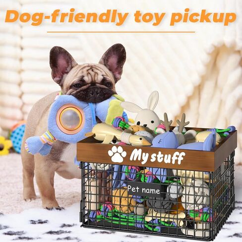 Dog Toy Basket Toy Box, Metal Basket for Dog Toys, Chew-Proof Dog Food Toy Storage Container, Toy Chest, Toy Box for Living Room Area, Dog Toys Box, Dog Toy Bin Basket Large, Pet Toys for Dog Cat in Saudi Arabia