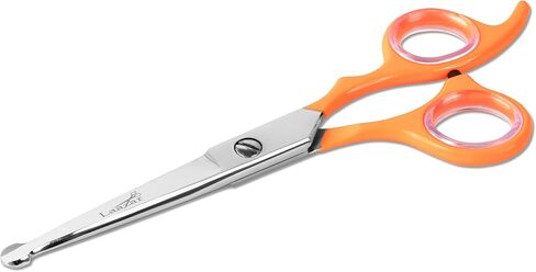 Rounded dog grooming scissors Professional - Sharp Stainless Steel Blades with Colorful Handles, Safe - Easy, Long Lasting grooming scissors for dogs at home (Curved Scissors) in Saudi Arabia