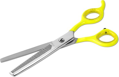 Rounded dog grooming scissors Professional - Sharp Stainless Steel Blades with Colorful Handles, Safe - Easy, Long Lasting grooming scissors for dogs at home (Curved Scissors) in Kuwait