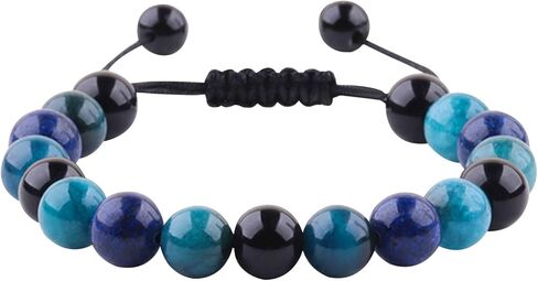 سوار مظهر فقدان الوزن 10 مم سوار التورمالين الأسود الأباتيت الليبيدوليت للرجال والنساء سوار الحظ السعيد للشفاء وتهدئة القلق وتخفيف التوتر هدايا in Kuwait