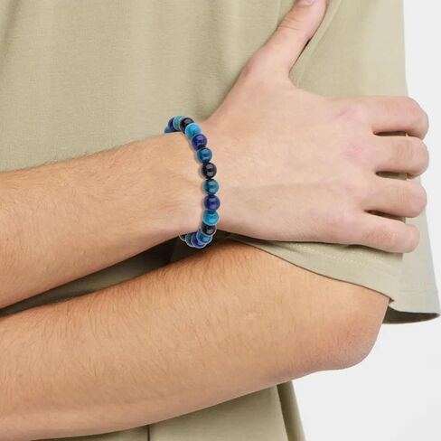 سوار مظهر فقدان الوزن 10 مم سوار التورمالين الأسود الأباتيت الليبيدوليت للرجال والنساء سوار الحظ السعيد للشفاء وتهدئة القلق وتخفيف التوتر هدايا in Kuwait