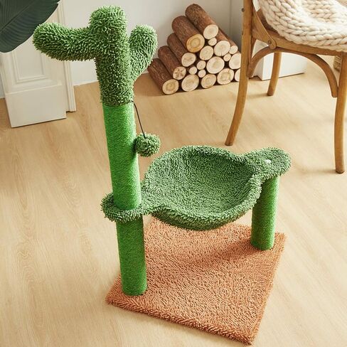 شقة قطط من شجرة الصبار من Catreaier مع أرجوحة دائرية وعمود ملفوف بالكامل من السيزال للقطط الداخلية in Kuwait