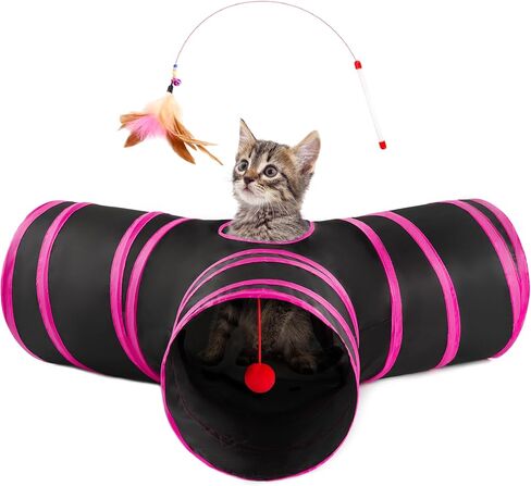 Love's cabin Cat Tunnel for Indoor Cats, 3-Way Collapsible Play Tunnel in Saudi Arabia