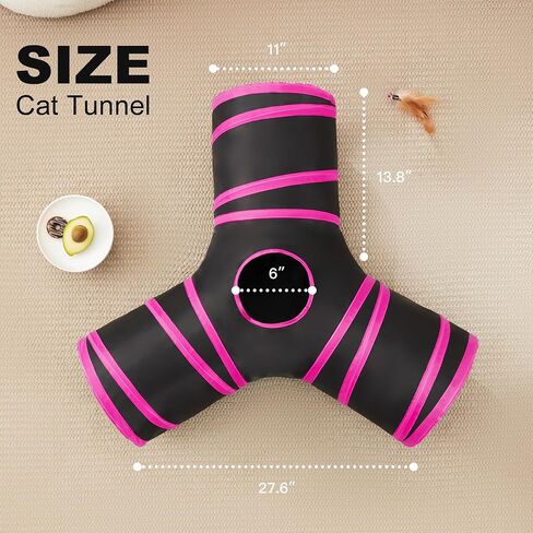 Love's cabin Cat Tunnel for Indoor Cats, 3-Way Collapsible Play Tunnel in Saudi Arabia
