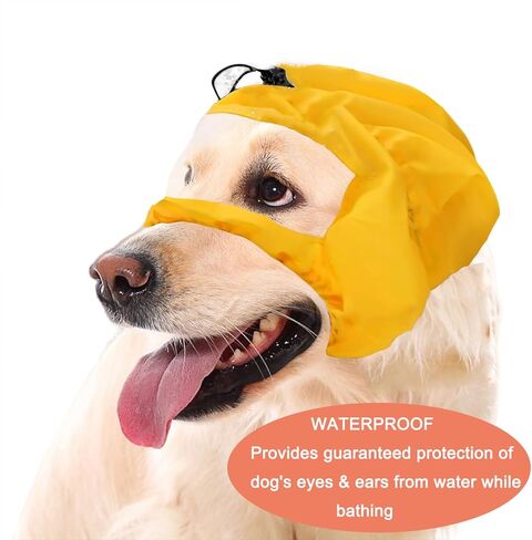 Adjustable Waterproof Dog Ear Protection Cap - Bath & Rain Hat with Headband - Fits Small Pets & Kittens in Saudi Arabia