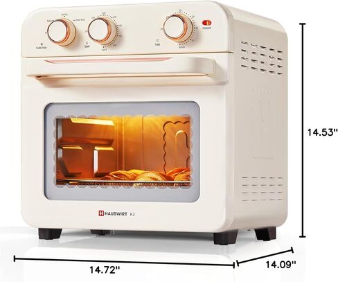Hauswirt 19Qt مقلاة هوائية على الطراز القديم فرن تقليدي K3، مجموعة 10 في 1، مقلاة هوائية ذات سعة إضافية، خبز وقلي مدمج، 1250 واط، 150 درجة فهرنهايت - 450 درجة فهرنهايت، غير لاصق، فولاذ مقاوم للصدأ، كتيب وصفات عبر الإنترنت in Saudi Arabia