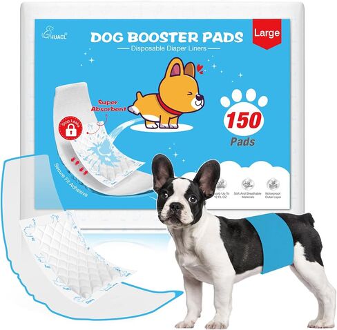 Dog Diaper Liners for Dog Diapers Male and Female 150ct Super Absorption Disposable Booster Pads for Most Reusable Pet Belly Bands, Washable Puppy Diapers Wraps in Kuwait