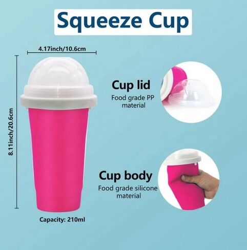 Slushy Maker Cup, Quick Frozen Magic Smoothie Cup for Ice Cream Make your Day Cool, Portable Squeeze Ice Cup, Slushies Maker Cup with Spoon and Straw (Green) in Saudi Arabia
