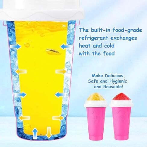 Slushy Maker Cup, Quick Frozen Magic Smoothie Cup for Ice Cream Make your Day Cool, Portable Squeeze Ice Cup, Slushies Maker Cup with Spoon and Straw (Green) in Saudi Arabia
