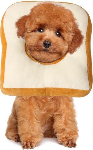 HOMBYS Soft Dog Cone for Dogs and Cats, Cute Toast Shapes for Claming Dog Fluffy, Adjustable Dog Collar Alternative After Surgery, Protective Elizabethan Collar for Dogs Recovery Stop Licking-M in Saudi Arabia