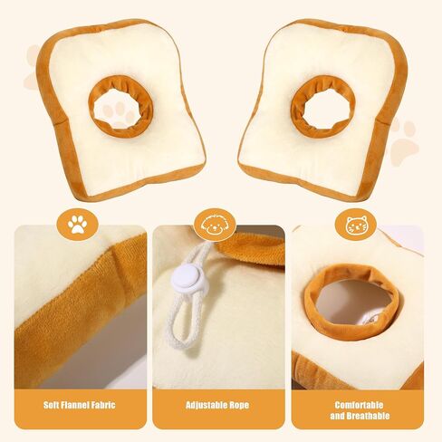 HOMBYS Soft Dog Cone for Dogs and Cats, Cute Toast Shapes for Claming Dog Fluffy, Adjustable Dog Collar Alternative After Surgery, Protective Elizabethan Collar for Dogs Recovery Stop Licking-M in Saudi Arabia