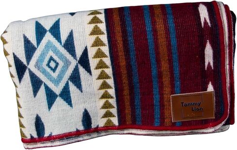 Alpaca Wool Blanket 80x45 inch: Soft, Warm, Hypoallergenic, Unique Designs– Ideal for Camping and Air Travel, Red Tones in Saudi Arabia