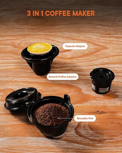 ماكينة صنع القهوة الفردية، ماكينة صنع القهوة 3 في 1 لكبسولات K والقهوة المطحونة والشاي، أحجام مشروبات 6 إلى 14 أونصة، مع خزان مياه قابل للإزالة 40 أونصة، إعدادات إزالة الترسبات، أسود in Kuwait