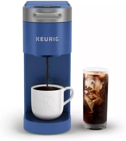 Keurig K-Slim + ماكينة صنع القهوة المثلجة ذات الخدمة الواحدة، تحضير 8 إلى 12 أونصة. أكواب، أزرق in Kuwait