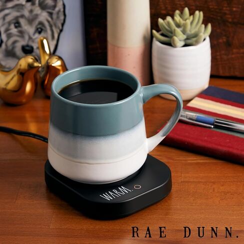 جهاز تسخين الأكواب الكهربائي من Rae Dunn مع مستشعر الوزن، تسخين عالي/منخفض، ومنطقة تسخين من الزجاج المقسى - أسود in Kuwait