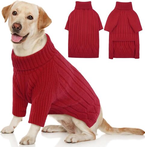 Large Breed Dog Sweaters, Warm Winter Fall Dog Sweaters for Dog Girls Boys, Turtleneck Dog Knitwear, Doggie Christmas Sweater, Pet Sweatshirt Clothes Outfit Knit St. Bernard (Purple XXXXXL) in Saudi Arabia