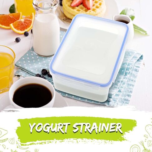 2.5 Gallon Flat Greek Yogurt Strainer Set Greek Yogurt Maker Greek Yogurt Maker with Fine Mesh Bag for Greek Yogurt, Soybean Milk, Kefir, Berries, Soup, Fruit Juice, Coffee in Kuwait