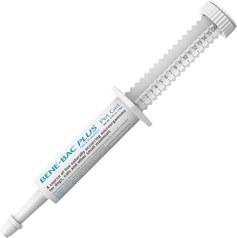 Pet-Ag Bene-Bac Plus Pet Gel - 15 g Syringe - FOS & Probiotics for Dogs, Cats, Exotic & Wildlife Mammals in Kuwait