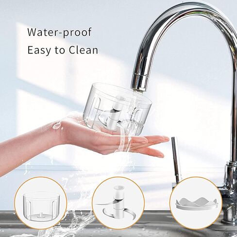 مفرمة ثوم كهربائية صغيرة، محضر طعام، مفرمة ثوم لاسلكية محمولة، مفرمة لحم مع شحن USB للخضروات والفلفل الحار والفواكه والزنجبيل وأغذية الأطفال والتوابل 250 مل (أبيض) in Kuwait