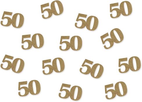 50th Birthday Confetti | 50 Age Confetti | Personalized Year Number Party Decorations, Party Favors, Glitter Gold 50 Years, Birthday Decor (50) in Saudi Arabia