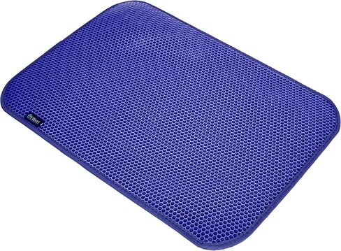 Cat Litter Mat, Foldable Cat Litter Mat, 23.6"x 14.8", Honeycomb Design, Skid-Proof, Water-Proof, Double Layer, Easy to Clean, Less Waste, Turquoise in Saudi Arabia