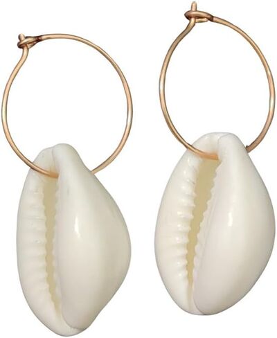 Cowrie shell earrings for women, 925 Sterling Silver hoop earrings with cowrie Shell, Silver cowrie hoops, Cowrie earrings, Hoop earrings, Summer earrings, Gift for her in Saudi Arabia