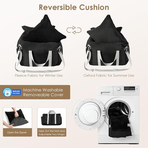 EHEYCIGA Adjustable Dog Car Seat for Small Dogs, Shredded Memory Foam Filling Dog Booster Car Seat for Dogs and Cats Up to 25 lbs, Pet Travel Carrier with Storage Pockets and Durable Belts, Grey in Saudi Arabia