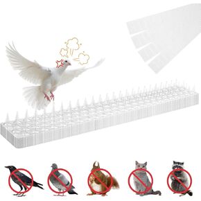 20 Pack Bird Spikes, Plastic Bird Deterrent Spikes, Bird Nest Preventer, Keep Cats/Dogs Away Plastic Mats with Spikes, Keep Birds Away and Keep Birds from Building Nest