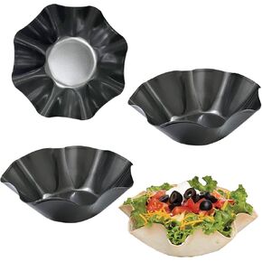 Large Taco Shell Bowl Maker Molds – 3 Pack 8.4" Nonstick Carbon Steel Tortilla Maker Shell Pans Baking Molds Tostada for Frying Salad Bowls (3)