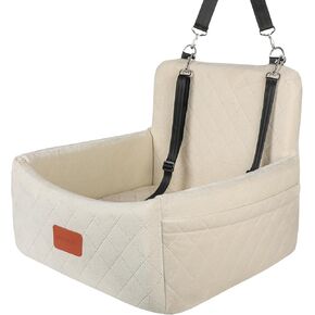 مقعد سيارة للكلاب الصغيرة والمتوسطة، مقعد سيارة قابل للفصل والغسل بالكامل للكلاب، مقعد سيارة مريح وآمن للحيوانات الأليفة مع مقاود أمان مشبكتين، سهل التركيب (رمادي، صغير) in Kuwait