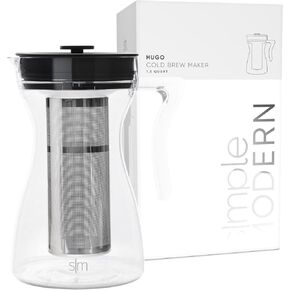 Simple Modern Hugo Cold Brew Coffee Maker | Airtight Pitcher with Fine Mesh Filter | Iced Tea Brewer | 1.5 Quart